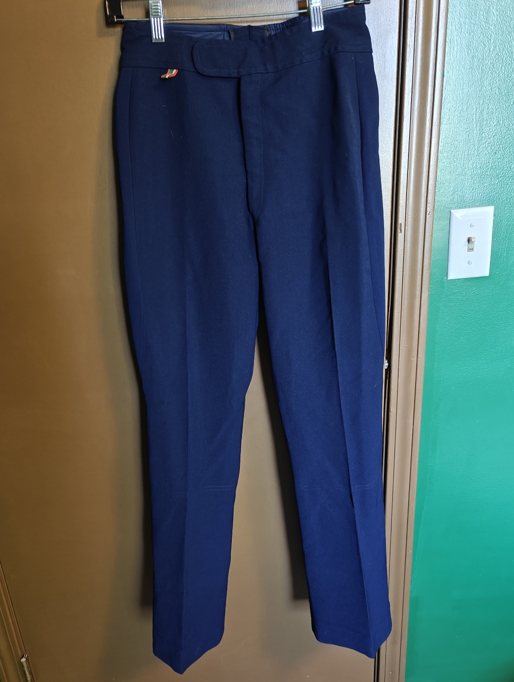 Robbe Vintage 70s Skiwear Blue Wool Blend Pants w/ Stirrups - W26 L29
